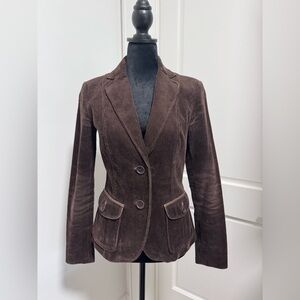 Zara Basics Corduroy Chocolate Blazer